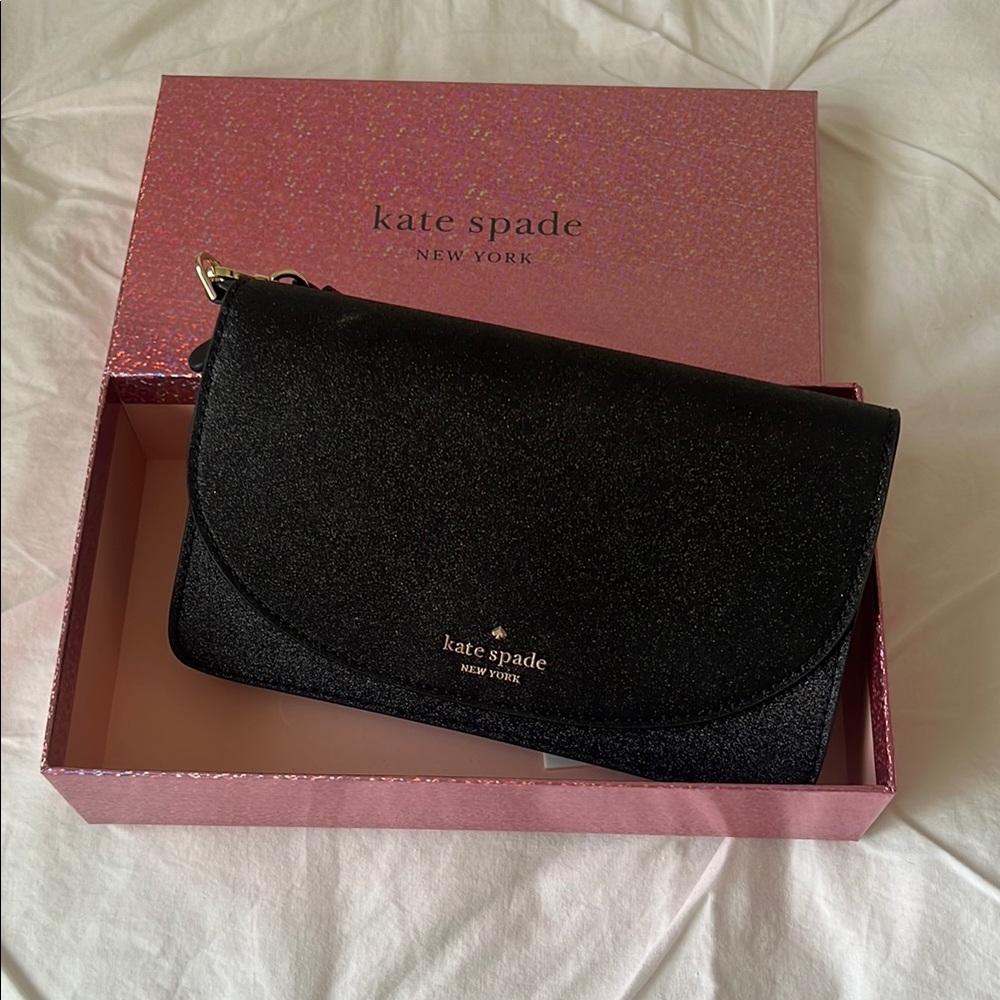 Kate Spade Black Clutch with Minimalist Design
